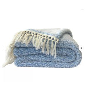brand new Wild Sage Naomi Sherpa Throw Blanket in Open Air Blue